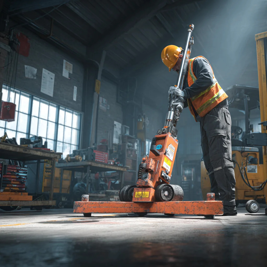 جک هیدرولیکی چرخ‌ دار مناسب جابجایی بار های سنگین.