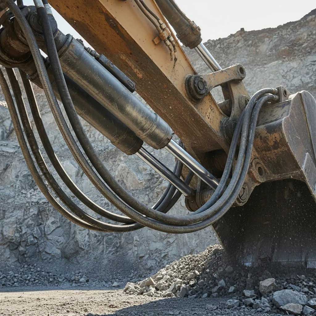 قدرت و دقت هیدرولیک در کنار ماشین‌ آلات غول‌ پیکر در عملیات سنگین