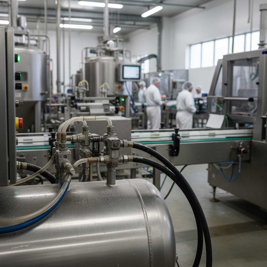 خط تولید مواد غذایی مدرن با فناوری پنوماتیک