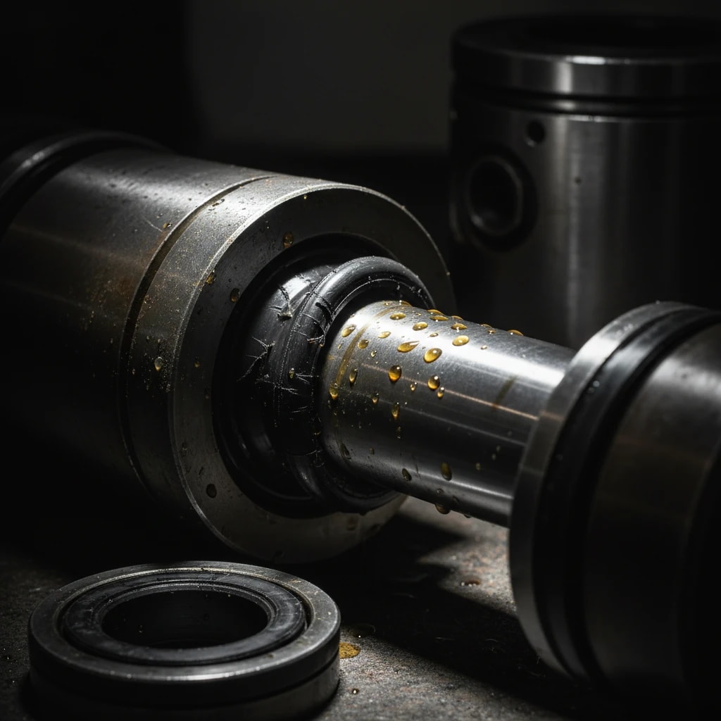 نشتی روغن جک هیدرولیک به علت خرابی پکینگ شفت