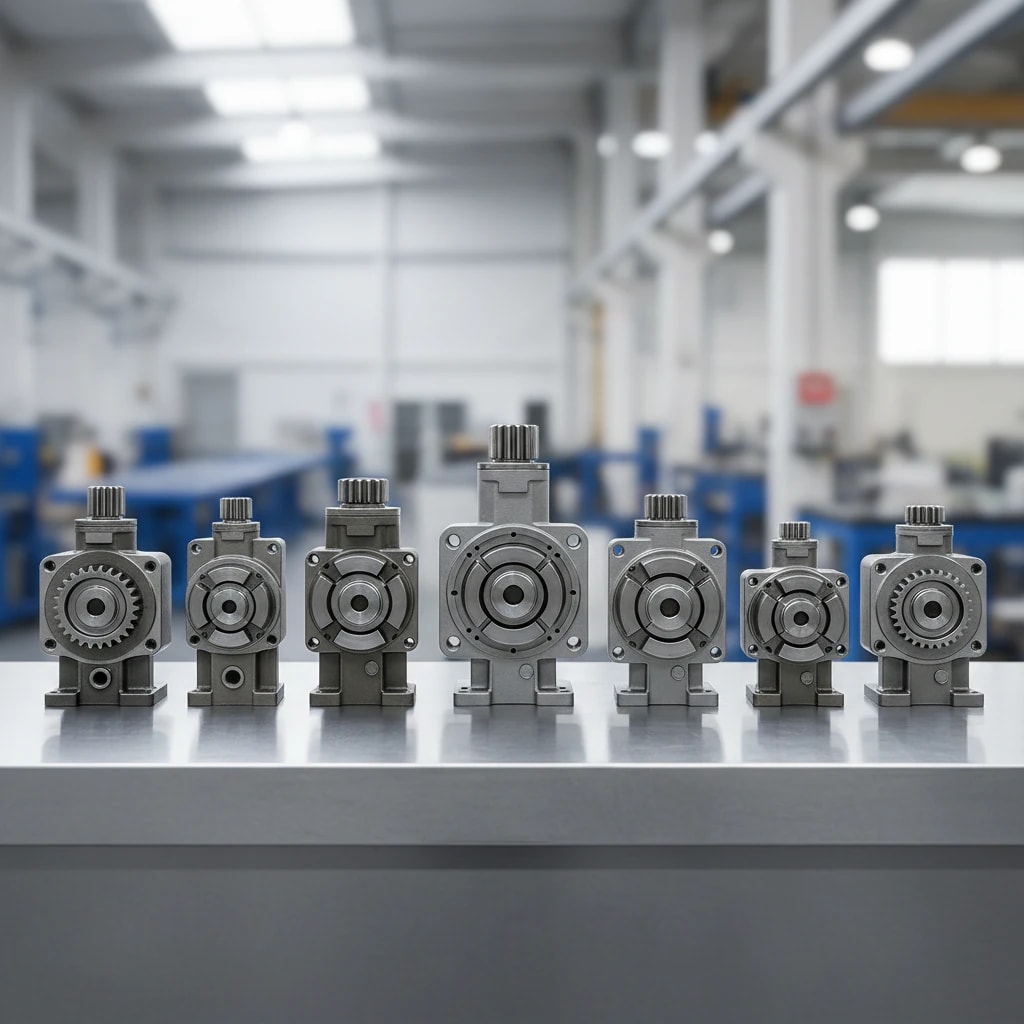 ردیفی از مدل‌ های مختلف پمپ هیدرولیک دنده‌ ای