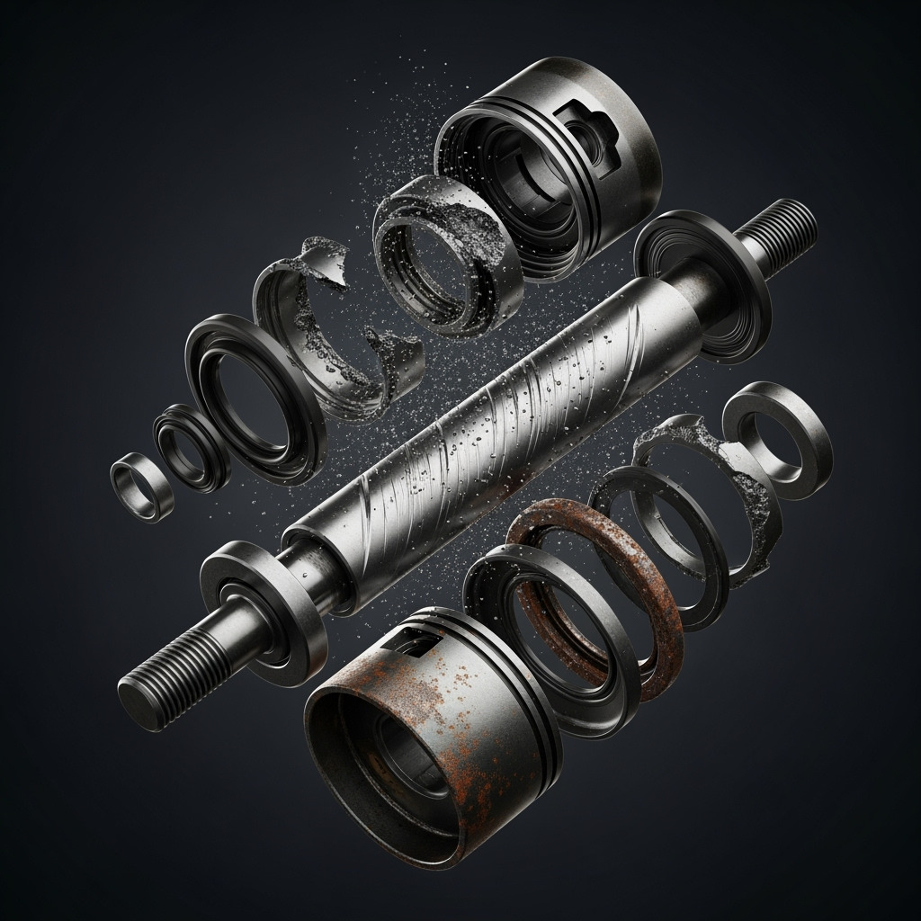 اجزای داخلی پیستون جک هیدرولیک یک طرفه و دو طرفه.