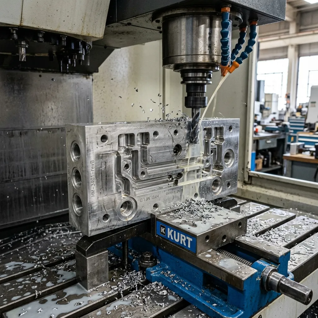 ماشین کاری دقیق منیفولد هیدرولیک با دستگاه فرز CNC و خنک کاری