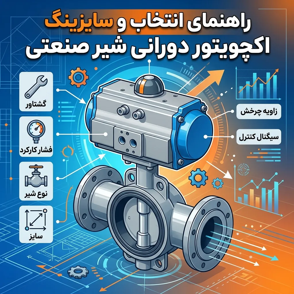 راهنمای انتخاب و سایزینگ اکچویتور دورانی شیر صنعتی