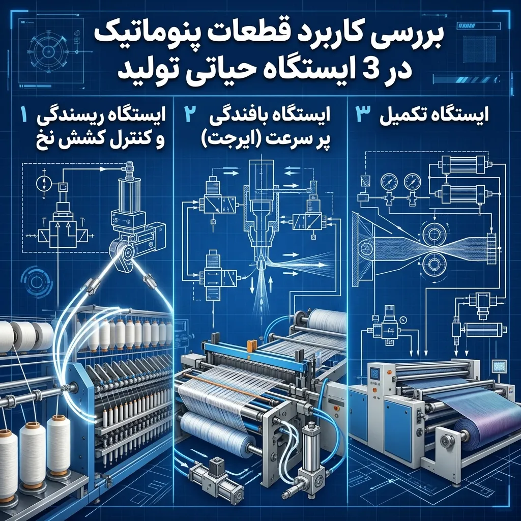 بررسی کاربرد قطعات پنوماتیک در 3 ایستگاه حیاتی تولید